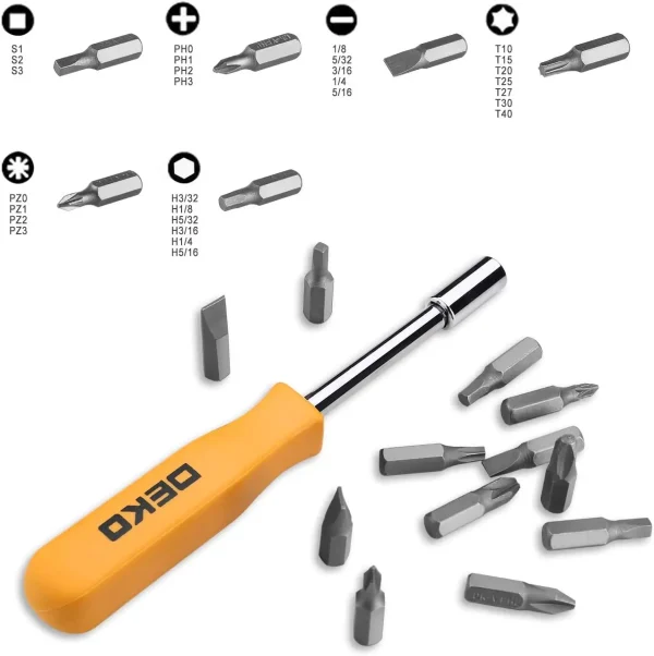 DEKO 65 Pieces Tool Set General Household Hand Tool Kit with Storage Case Plastic ToolBox - Image 4