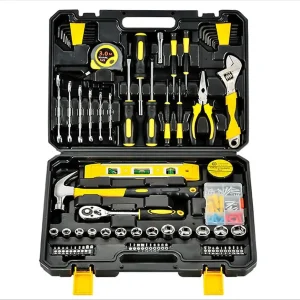 NSOUR 108 Piece Tool Set, General Household Hand Tool Kit with Plastic Toolbox Storage Case, Wrench Screwdriver Socket Extension